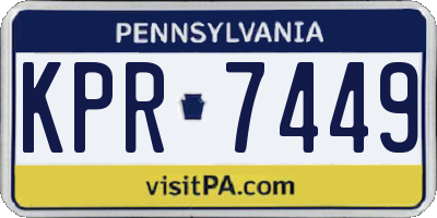 PA license plate KPR7449