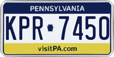 PA license plate KPR7450