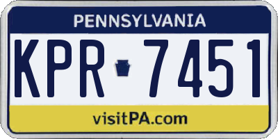 PA license plate KPR7451