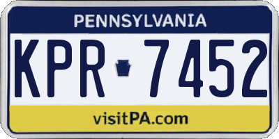 PA license plate KPR7452