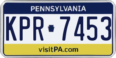 PA license plate KPR7453