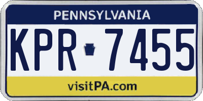 PA license plate KPR7455