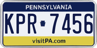 PA license plate KPR7456