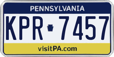 PA license plate KPR7457