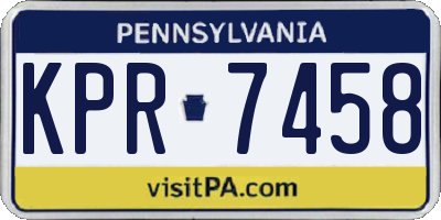 PA license plate KPR7458