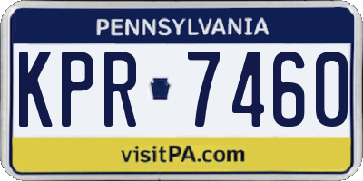 PA license plate KPR7460