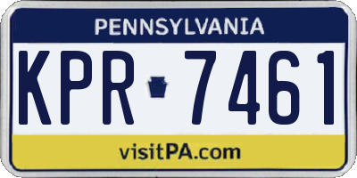 PA license plate KPR7461