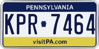 PA license plate KPR7464
