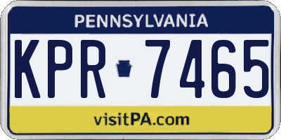 PA license plate KPR7465