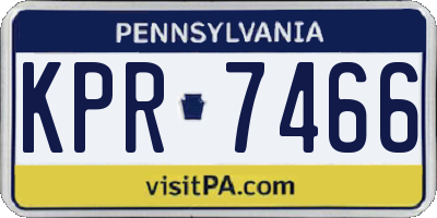 PA license plate KPR7466