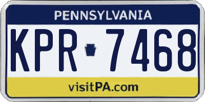 PA license plate KPR7468