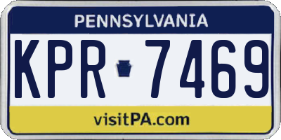 PA license plate KPR7469