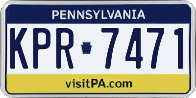 PA license plate KPR7471