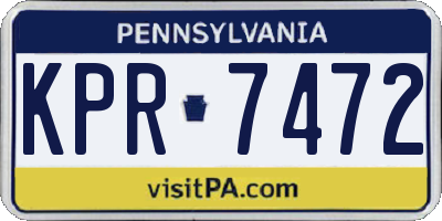 PA license plate KPR7472
