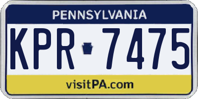 PA license plate KPR7475