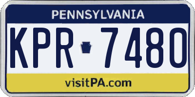 PA license plate KPR7480