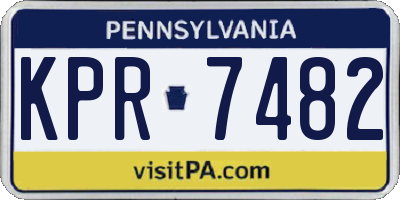 PA license plate KPR7482