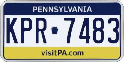 PA license plate KPR7483