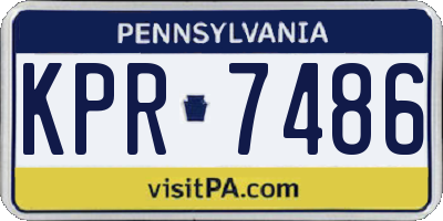 PA license plate KPR7486