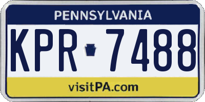 PA license plate KPR7488