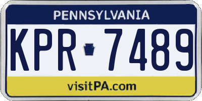 PA license plate KPR7489