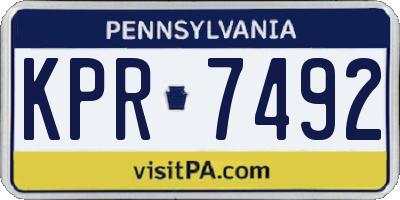 PA license plate KPR7492