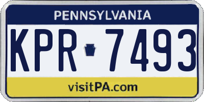 PA license plate KPR7493