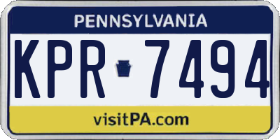 PA license plate KPR7494