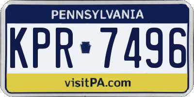 PA license plate KPR7496