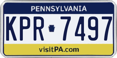 PA license plate KPR7497