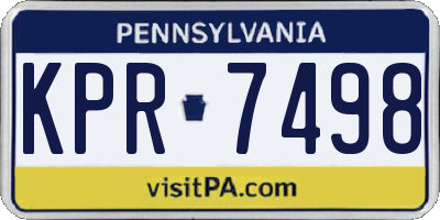 PA license plate KPR7498