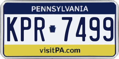 PA license plate KPR7499