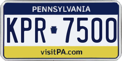 PA license plate KPR7500