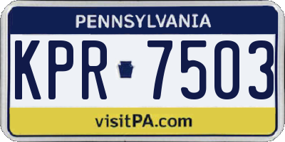 PA license plate KPR7503