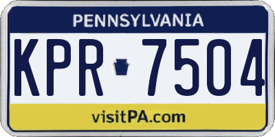 PA license plate KPR7504