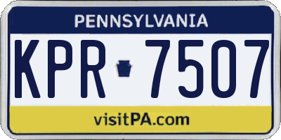 PA license plate KPR7507