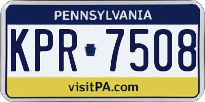 PA license plate KPR7508