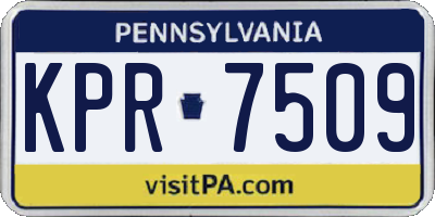 PA license plate KPR7509