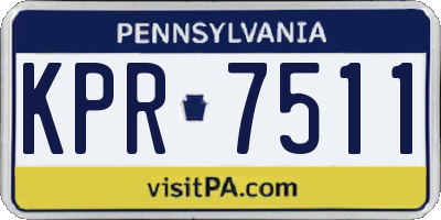 PA license plate KPR7511