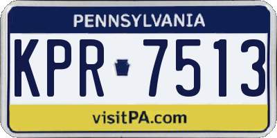 PA license plate KPR7513