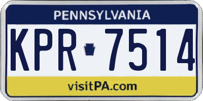PA license plate KPR7514