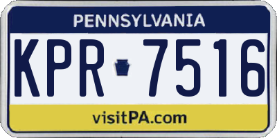 PA license plate KPR7516