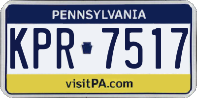 PA license plate KPR7517