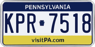 PA license plate KPR7518