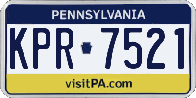 PA license plate KPR7521