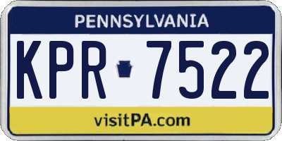 PA license plate KPR7522