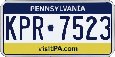 PA license plate KPR7523