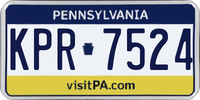 PA license plate KPR7524