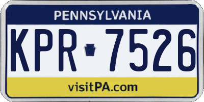 PA license plate KPR7526