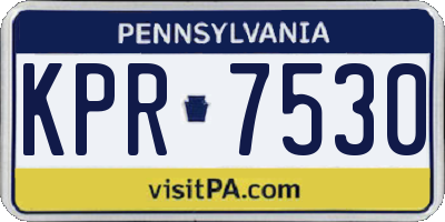 PA license plate KPR7530
